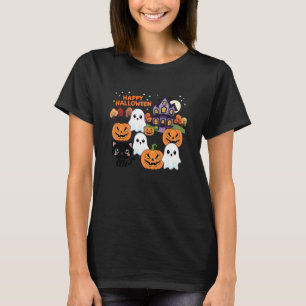 Süße Halloween Spukhaus Geister, Kürbisse, Bla T-Shirt