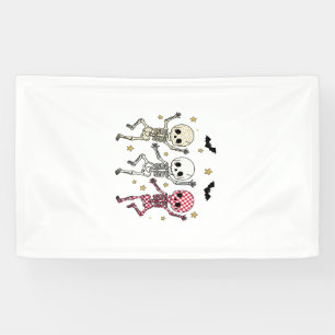 Süße Halloween tanzende Skelette Banner