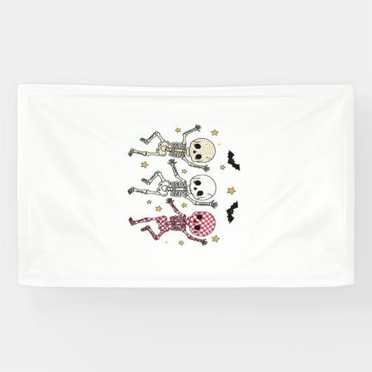 Süße Halloween tanzende Skelette Banner (Horizontal)