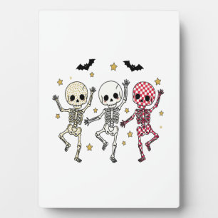 Süße Halloween tanzende Skelette Fotoplatte