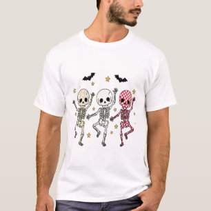Süße Halloween tanzende Skelette T-Shirt