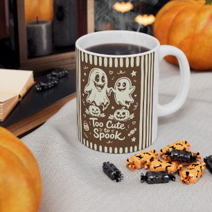 Süße Halloween-Tasse mit Geistern, Braun Kaffeetasse