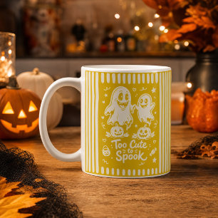 Süße Halloween-Tasse mit Geistern, Gelb Kaffeetasse