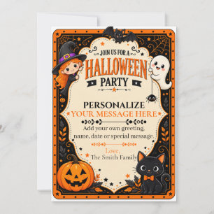 Süße Halloween-Verkleidung  Einladung