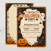 Süße Halloween-Verkleidung Einladung (Vorne/Hinten)