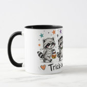 Süße Halloween-Waschbären-Streich-oder-Überraschun Tasse (Links)