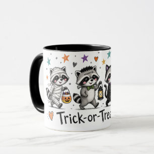 Süße Halloween-Waschbären-Streich-oder-Überraschun Tasse