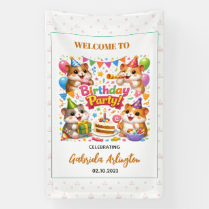 Süße Hamster-Geburtstagsfeier Kinder Hamster Banner
