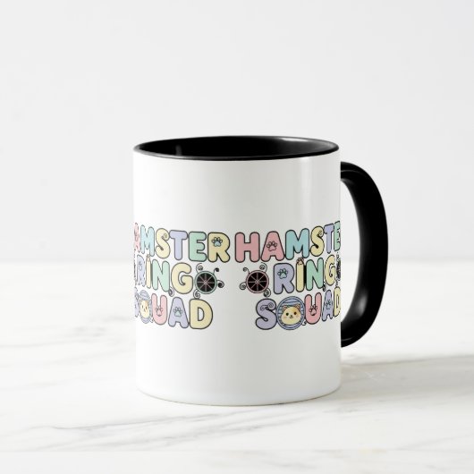 Süße Hamster-Ring-Squad-Pastell-Design Tasse (VorderseiteRechts)