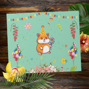 Süße Hamster Themen-Kindergeburtstagsfeier Geschenkpapier