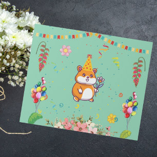 Süße Hamster Themen-Kindergeburtstagsfeier Geschenkpapier