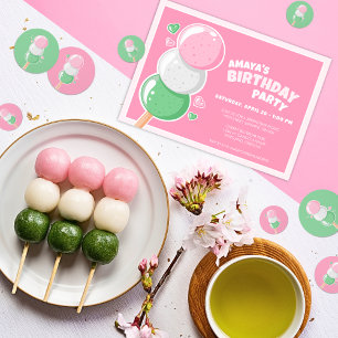 Süße Hanami-Dango-Geburtstagsfeier Einladung