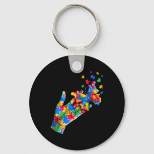Süße Hand- und Schmetterling-Puzzleteile Autismuss Schlüsselanhänger
