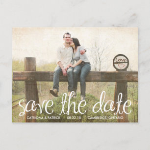Süße handgeschriebene Save-the-Date-Postkarte Ankündigungspostkarte
