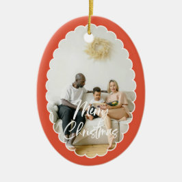 Süße handgeschriebene Schrift Frohe Weihnachten 2 Keramik Ornament