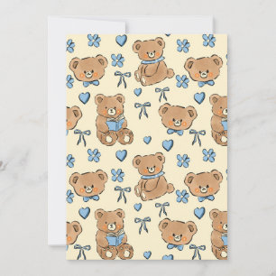 Süße handgezeichnete braune Teddybären nahtloses M Einladung