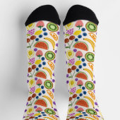Süße handgezeichnete Doodle-Früchte nahtloses Must Socken (Oben)