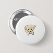 Süße handgezeichnete glückliche lächelnde Welpen-I Button (Vorne & Hinten)