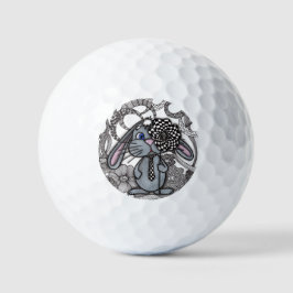 Süße handgezeichnete Häschen-Zen-Doodle-Golfbälle Golfball