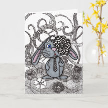 Süße handgezeichnete Hase Kaninchen Zen Doodle Gru