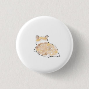 Süße handgezeichnete Illustration des Corgi-Popos  Button