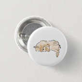 Süße handgezeichnete Illustration eines faulen Hun Button (Vorne & Hinten)