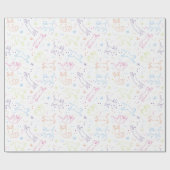 Süße handgezeichnete Katzen Geschenkpapier (Flach)