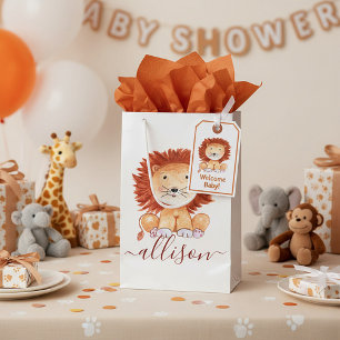 Süße handgezeichnete Löwen-personalisierte Kinder Kleine Geschenktüte