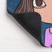 Süße handgezeichnete Mädchen-Illustration einzigar Mousepad (Ecke)