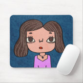 Süße handgezeichnete Mädchen-Illustration einzigar Mousepad (Mit Mouse)