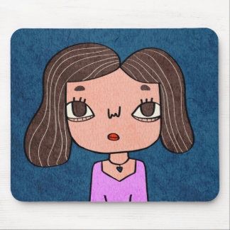 Süße handgezeichnete Mädchen-Illustration einzigar Mousepad