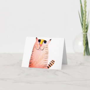 Süße handgezeichnete orange getigerte Katze Danke