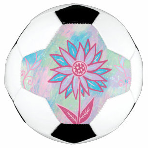 Süße handgezeichnete Pastell-Blume Fußball