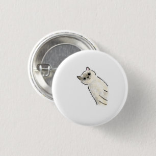Süße handgezeichnete siamesische Katze mit geneigt Button