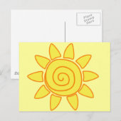 Süße handgezeichnete Sonnen-Kinderzeichnung Illust Postkarte (Vorne/Hinten)