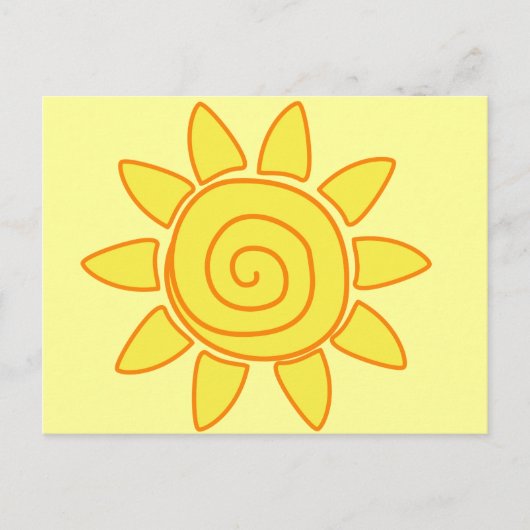Süße handgezeichnete Sonnen-Kinderzeichnung Illust Postkarte (Vorderseite)