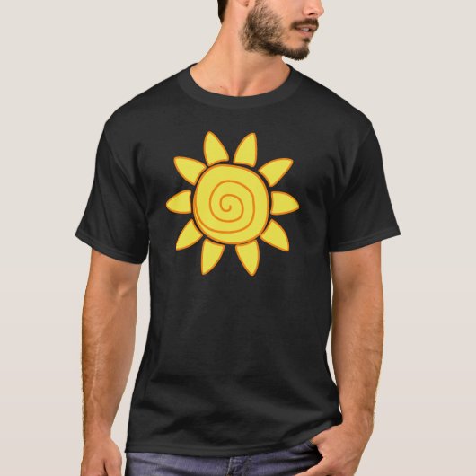Süße handgezeichnete Sonnen-Kinderzeichnung Illust T-Shirt (Vorderseite)