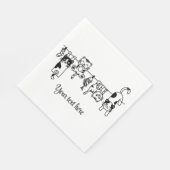 Süße hängende Kätzchen mit individuellem Text/Name Serviette (Ecke)