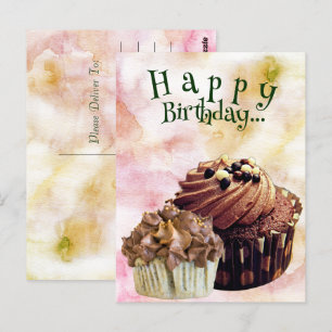 Süße Happy Birthday Cupcakes Postkarte