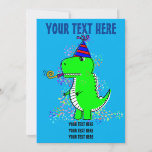 Süße Happy Birthday Dinosaurier Konfetti  Einladung