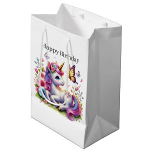 Süße Happy Birthday-Einzelgänger anpassbar Mittlere Geschenktüte