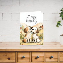 Süße Happy-Birthday-Hundekarte