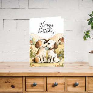 Süße Happy-Birthday-Hundekarte Feiertagskarte