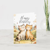 Süße Happy-Birthday-Katze Feiertagskarte (Vorderseite)