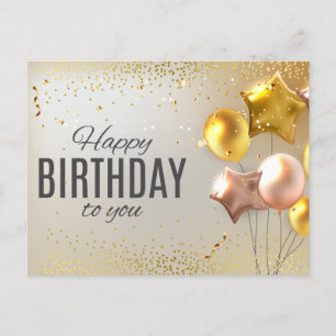 Süße Happy Birthday Luftballon Konfetti Postkarte