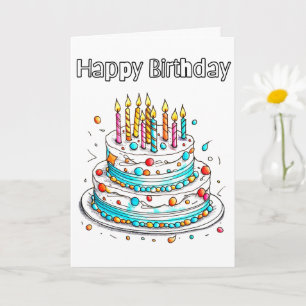 Süße Happy Birthday Party Torte Karte