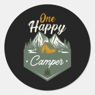 Süße Happy Camper Geburtstag Camping Familie Matc Runder Aufkleber