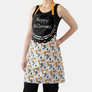 Süße Happy Halloween Doodles Illustration Schürze