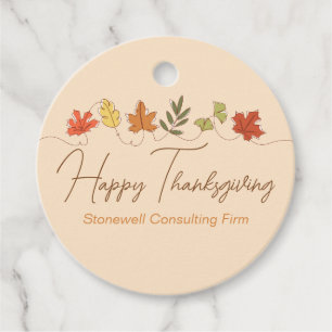 Süße Happy-Thanksgiving-Blätter benutzerdefinierte Geschenkanhänger