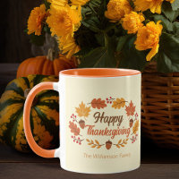 Süße Happy Thanksgiving Blätter Kranz individuell